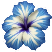 Blue hibiscus flower sticker