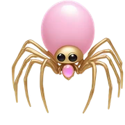 Pink Opal crystal spider gold limbs sticker