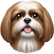long-haired dog like a brown shih tzu sticker