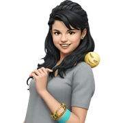 smiling girl with black hair sticker