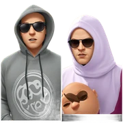hooded boys with sunglasses sticker