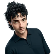 male portrait in black shirt sticker