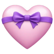 Light pink heart with purple bow sticker