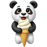 Panda eating ice cream sticker