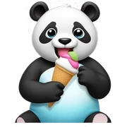 Panda eating ice cream sticker