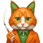 Cool cat with cigarettes  sticker