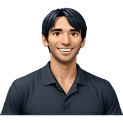 smiling male in black shirt sticker