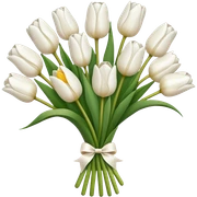 white tulip bouquet  sticker