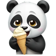 Panda eating ice cream sticker