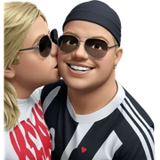 blonde boys sharing a kiss sticker