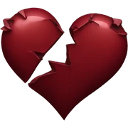 Broken dark red heart sticker
