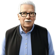 old man with white hair sticker