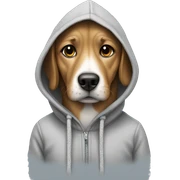 Dog wearing a hoodie  sticker