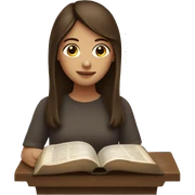 basic girl with brown hair reading the bible  sticker