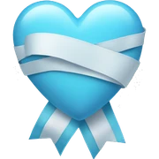 Light blue heart with a ribbon sticker