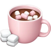 Light Pink mug of hot chocolate with marshmallows  sticker