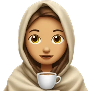 girl inside a blanket sipping coffee eyes closed sticker