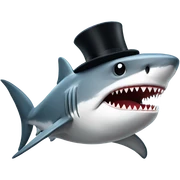 Shark with a top hat sticker