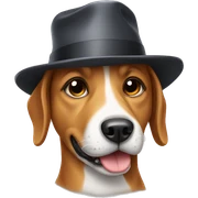 Dog wearing hat sticker