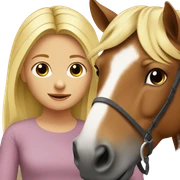 Horse with a blonde girl sticker