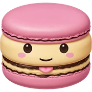Macaroon with cute face sticker