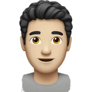 A man with black-hair and white skin sticker