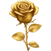 gold rose  sticker