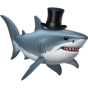 Shark with a top hat sticker