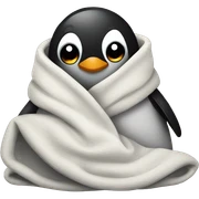penguin in a blanket sticker