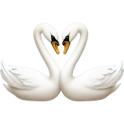 Two swans forming a heart sticker
