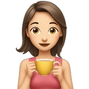 girl sipping tea sticker