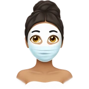 Lady with face mask spa beauty full face relaxing sticker