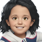 smiling girl with black hair sticker
