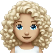 curly hair girl with blue eyes and white dress sticker