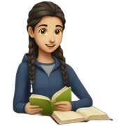 Armenian teenager reading book sticker