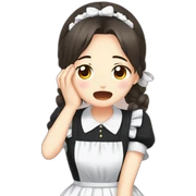 Maid anime girl crying sticker