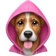Dog with pink hoodie sticker