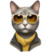 Cat with sunglasses sticker