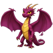 burgundy dragon with gold wings one violet eye and the other yellow sticker