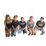 girl with boys in casual setting sticker