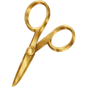 gold decorative scissors sticker