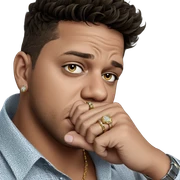 male portrait with jewelry sticker