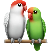 Red and green lovebird and a white and gray lovebird together  sticker