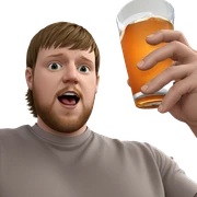 male with drink indoors sticker