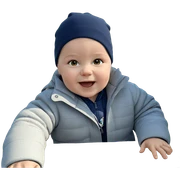 child in winter attire sticker