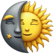 Sun and moon sticker