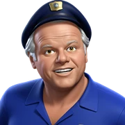 smiling old police officer sticker