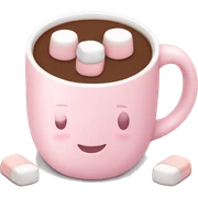 Light Pink mug of hot chocolate with marshmallows  sticker