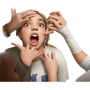 realistic girl with open mouth sticker