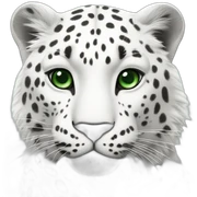 white leopard with green eyes sticker